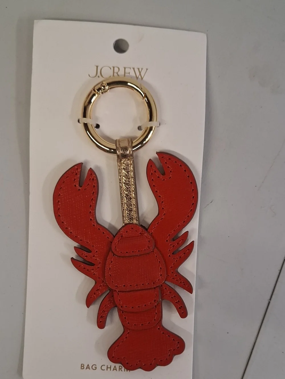NWT J.Crew Red Lobster Bag Charm Keychain